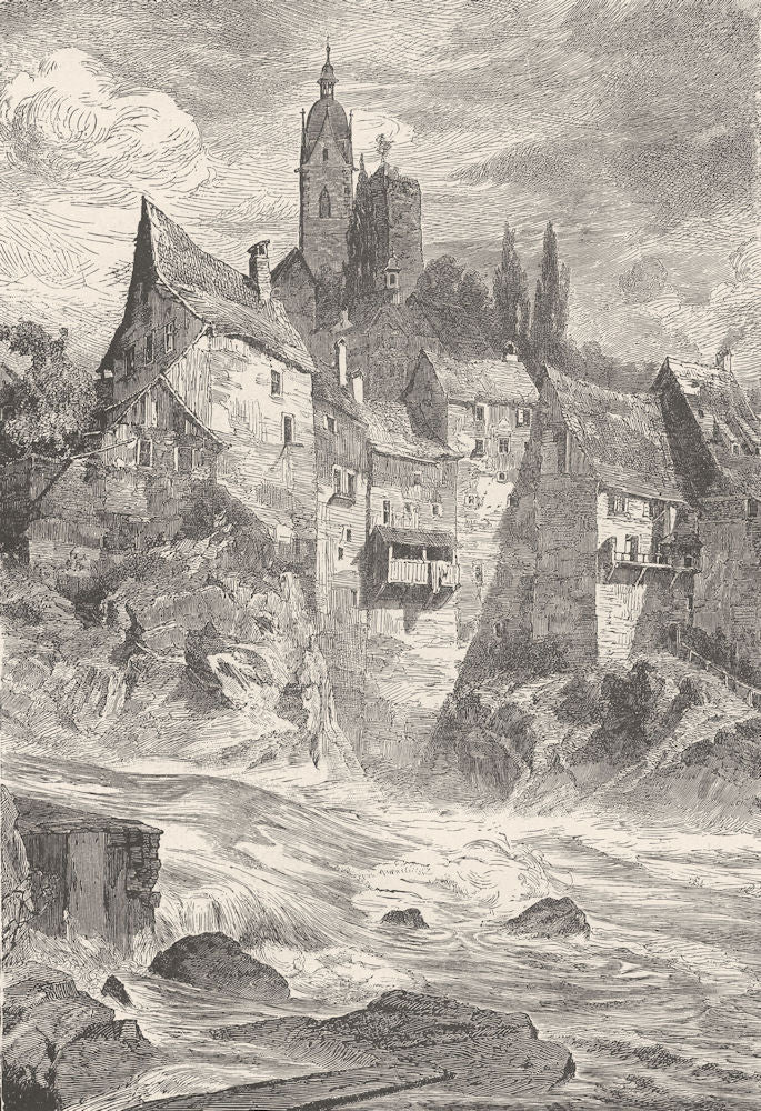 GERMANY. Laufenburg 1903 old antique vintage print picture